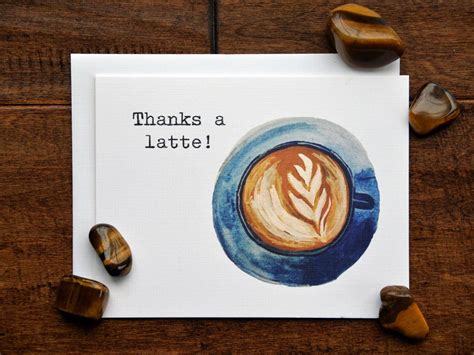 latte coffee note card coffee lover card coffee etsy