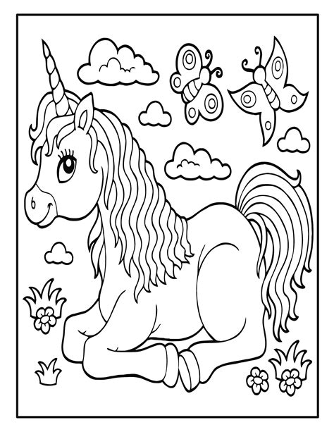 unicorn coloring book pages  kids  unicorn coloring etsy hong kong