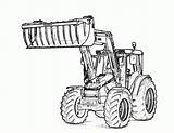 Frontlader Trecker Malvorlage Traktor sketch template