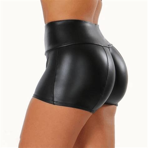 2020 women s faux leather high waist shorts sexy costume basic pants