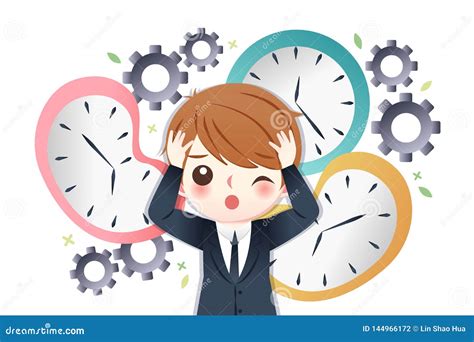 businessman busy  time stock vector illustration  passing