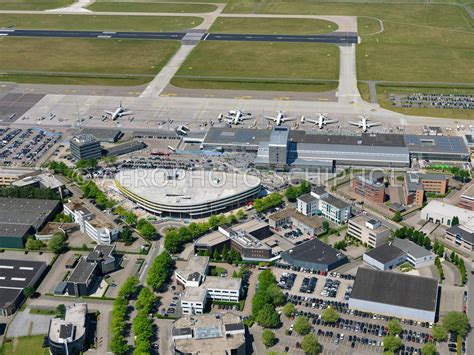 aerophotostock eindhoven airport luchtfoto met kantorengebied flightforum en het stationsgebouw