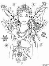 Coloring Fairy Pages Fairies Printable Adult Colouring Advanced Printables Color Mandala Book Print Digi Tangles Snowbird Snow Stamps Stamp Etsy sketch template