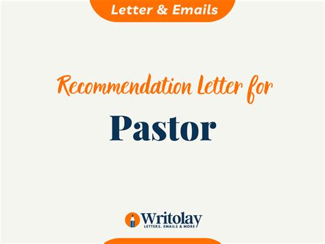 pastor recommendation letter  fee templates writolaycom