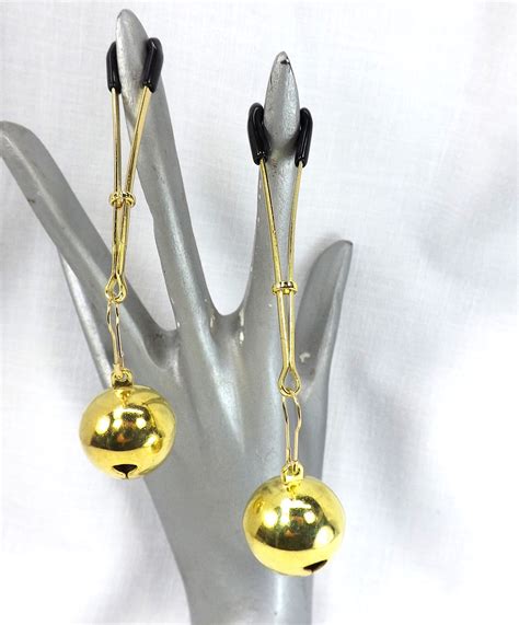 bdsm tweezer clamps gold color nipple clamps big bell clamps nipple play sex toys pinch the muse