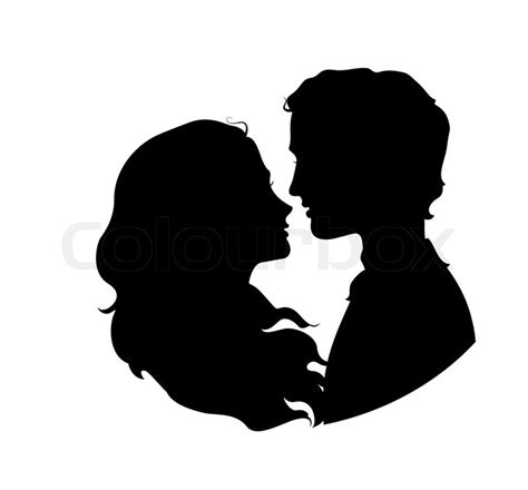 Silhouettes Of Loving Couple Eps 8 Vector Illustration