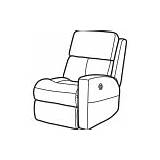 Catalina Leather Power Facing Recliner Arm Right sketch template