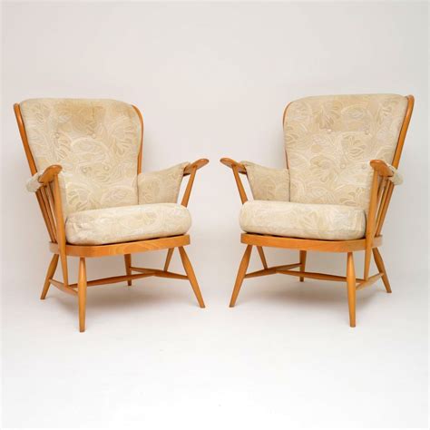 pair vintage ercol armchairs la