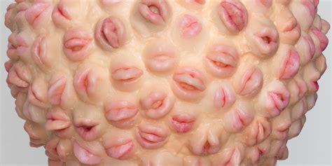 grotesque sculptures combine girlhood nostalgia and sexuality in literally eye popping forms