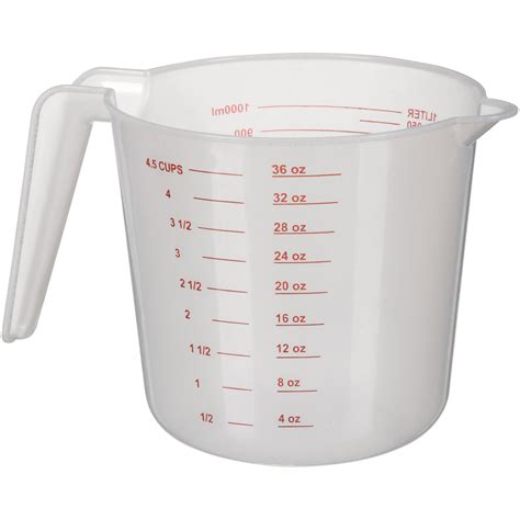 mainstays  cup plastic lightweight measuring cup transparent