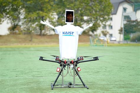 robot drone man combines  flying drone   telepresence robot