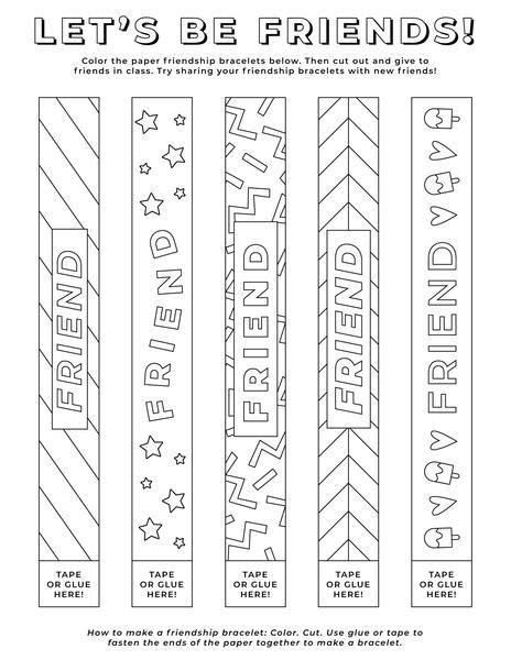 downloadable activity sheets  drawing  coloring friendship