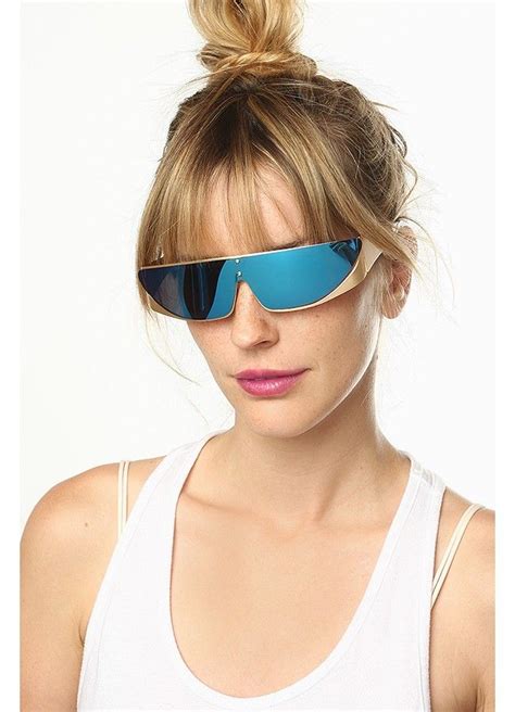 rihanna designer inspired polarized slim mirror shield sunglasses
