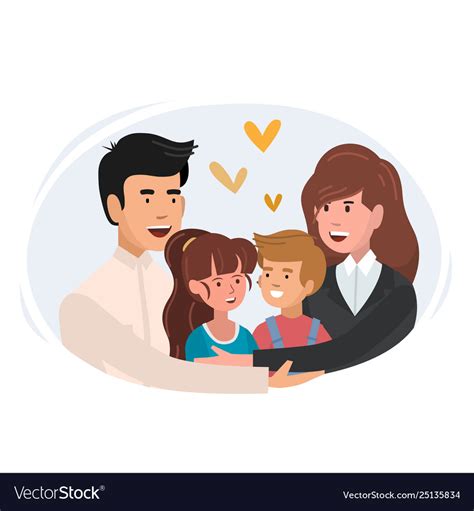 mom and dad hugging their son royalty free vector image