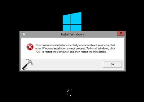 Ошибка windows installation encountered an unexpected error