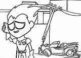 Cartoon Coloring Pages Robin Titans Teen Printable Car Kids Go Crashing Characters Categories sketch template