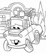 Mater Tow Coloring Pages Sad Feeling Cars Lightning Getcolorings Getdrawings Colorluna Color sketch template