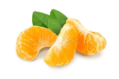 Tangerine Or Mandarin Fruit With Leaves Isolated On White Background