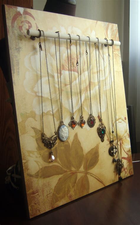 peacock tres chic diy jewelry display   wood  dowel rods  necklaces bracelets