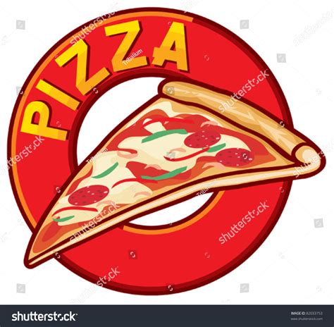 pizza label design stock vector illustration  shutterstock