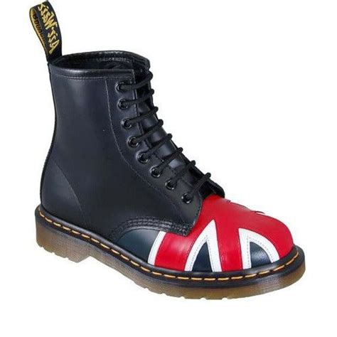 dr martens   black smooth union jack boots boots martens