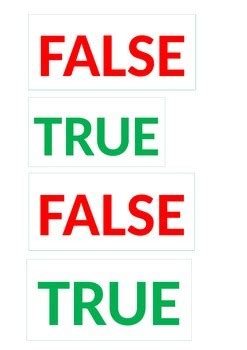 true  false cards  tims timesavers teachers pay teachers