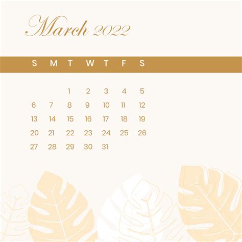 march  calendar frame vector edit