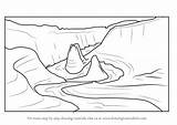 Canyon Grand Draw Drawing Step National Park Tutorials Drawingtutorials101 Parks sketch template