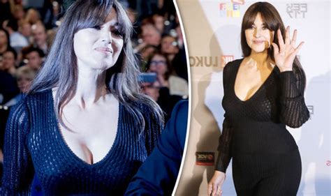 monica bellucci 52 flashes major cleavage in curve