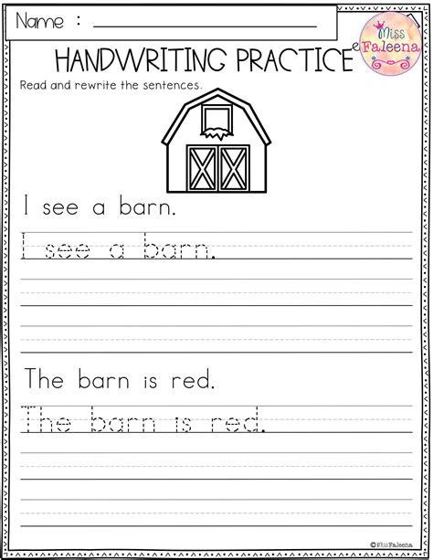 st grade handwriting worksheets