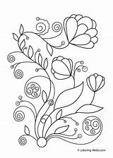 Coloring Pages Printable Spring Flower Flowers Kids Embroidery Patterns Pattern Hand 4kids Sheets sketch template