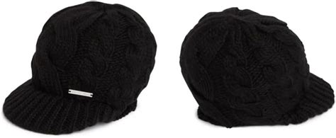 Michael Kors Point Cable Knit Peak Hat Black At Amazon Womens