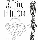 Flute Coloring Pages Digital Sheet sketch template