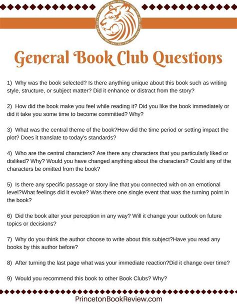 general book club questions        book