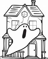 Haunted Coloring House Pages Printables Printable Getcolorings sketch template