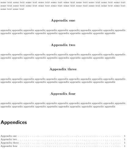 table  contents     list  appendices tex latex