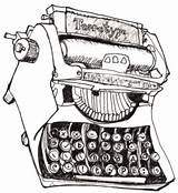 Typewriter Writer Novembre sketch template