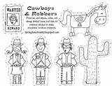 Cowboy Puppets Paper Printables Pirate Fairy Puppet Stick Spring Time Crafts Treats Color Coloring Cowboys Springtimetreats Finger Cowgirl Paint Kids sketch template