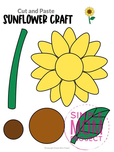 printable sunflower craft template simple mom project