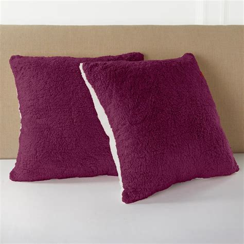 warm cozy set   sherpa euro pillows  hsn