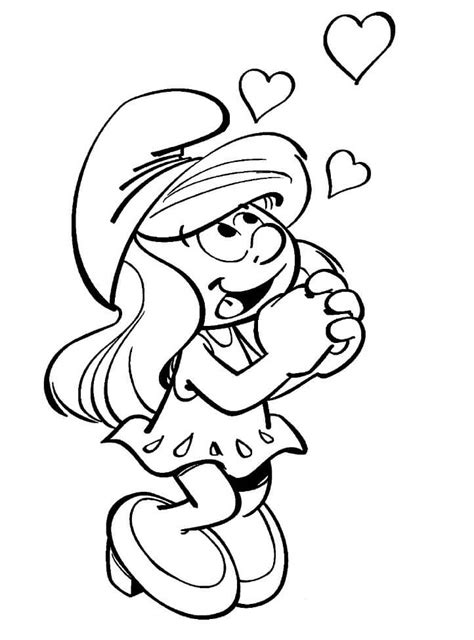 lovely smurfette coloring page  printable coloring pages  kids