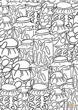 Coloring Pages Jars Pattern Glass Printable sketch template