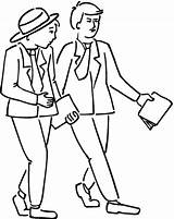 Coloring Pages Friends Friendship Talk Walking Having Clipart Gif sketch template