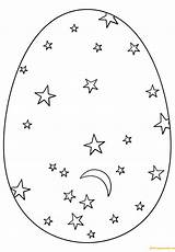 Easter Eggs Moon Pages Stars Coloring Color sketch template