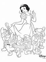 Coloring Dwarfs Snow Pages Seven Printable Colorpages sketch template