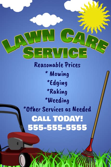 lawn care templates printable templates