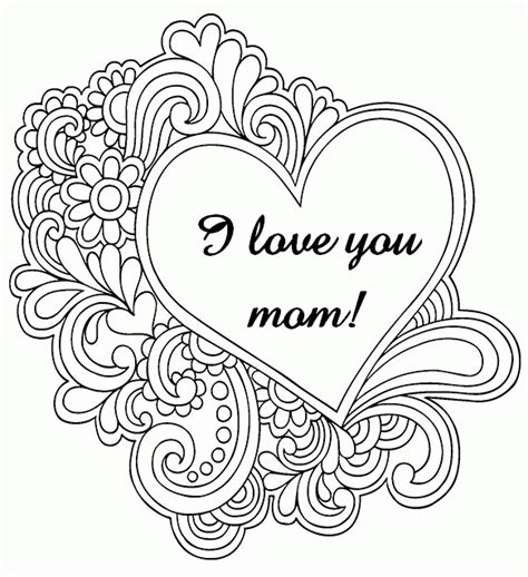 love  mom coloring page coloring home