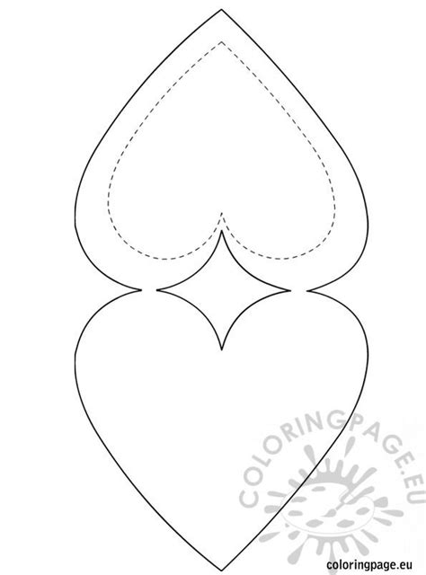 heart shaped card template coloring page