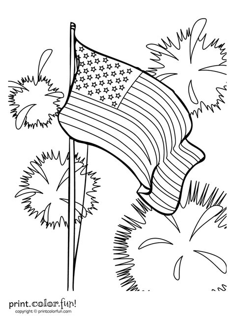 fourth  july fireworks coloring page print color fun