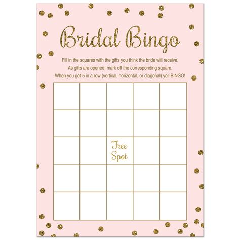 printable bridal shower bingo customize  print